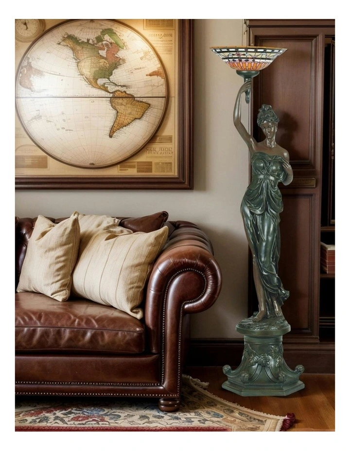 Greek Goddess Right Art Deco Floor Lamp image 2
