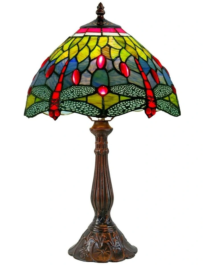 Dragonfly Tiffany Table Lamp - Blue image 2