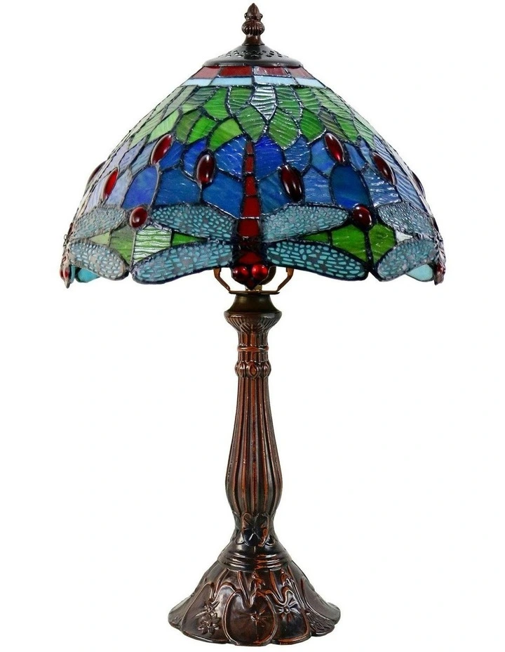 Dragonfly Tiffany Table Lamp - Blue image 3