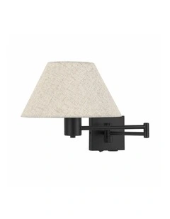 Elspet Swing Arm Wall Lamp With Charging Ports Black
