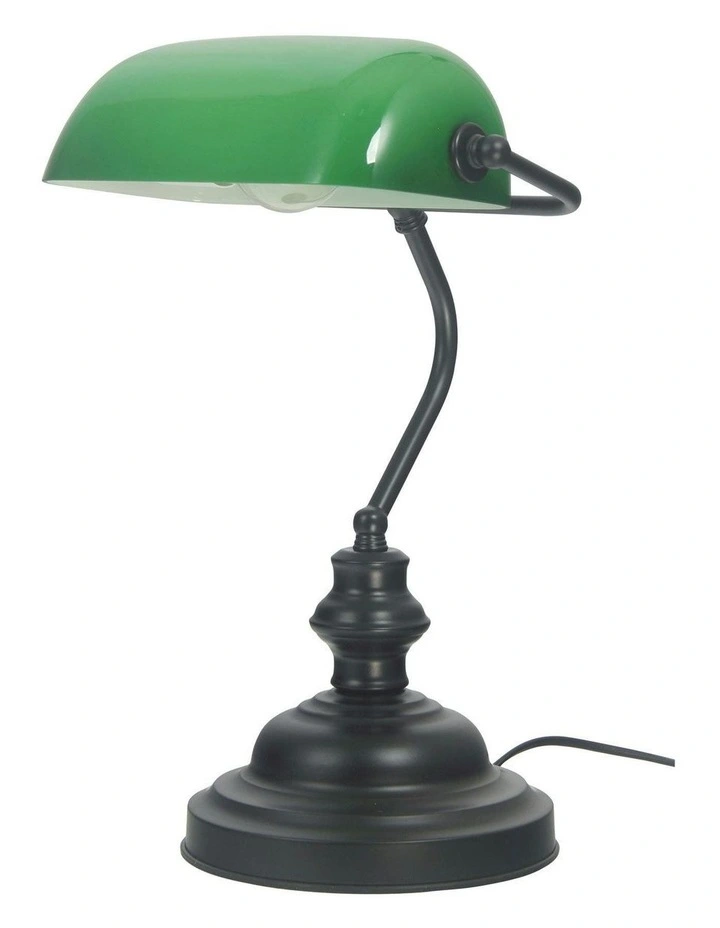 Banker's Table Lamp Black (Switched) image 1