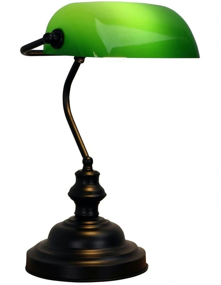 Banker's Table Lamp Black (Switched) image 2