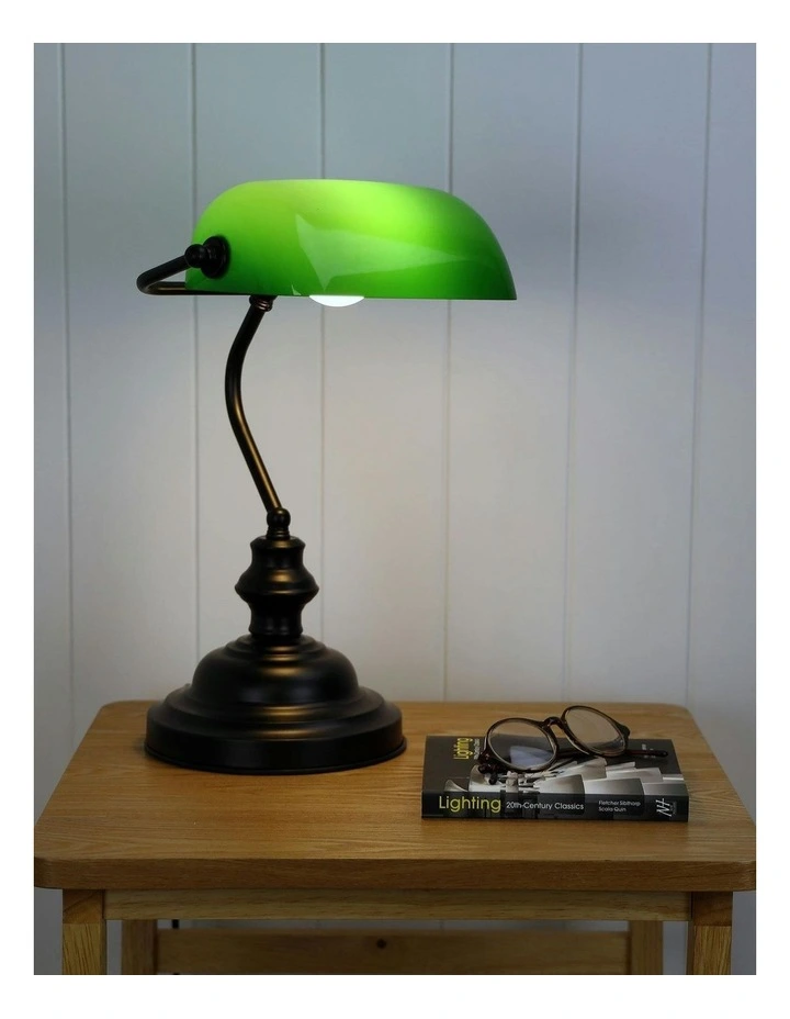 Banker's Table Lamp Black (Switched) image 3