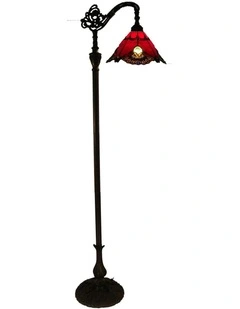 Benita Edwardian Tiffany Floor Lamp Red