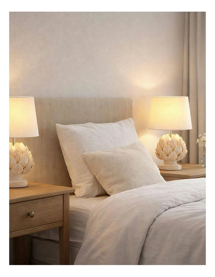 Tasha Artichoke Ceramic Table Lamp Set Of 2 Natural image 2