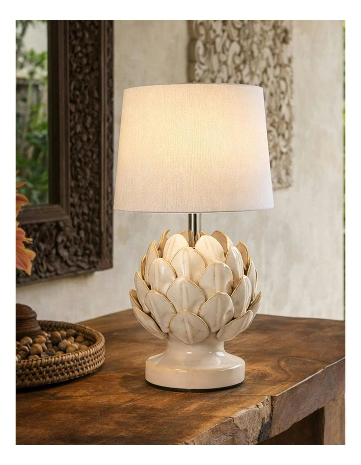 Tasha Artichoke Ceramic Table Lamp Set Of 2 Natural image 6