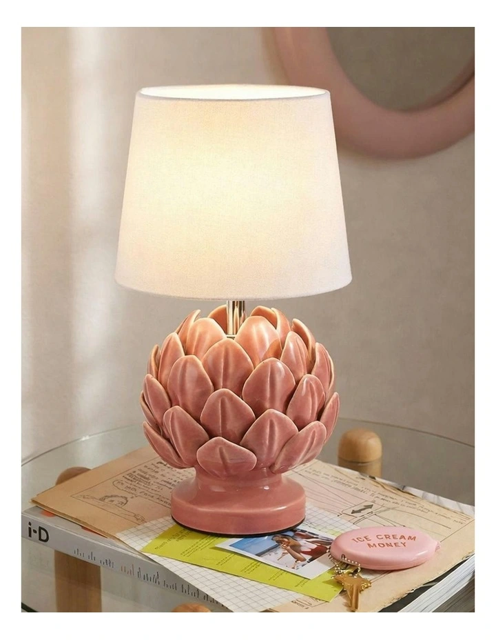 Tasha Artichoke Ceramic Table Lamp Set Of 2 Coral image 5