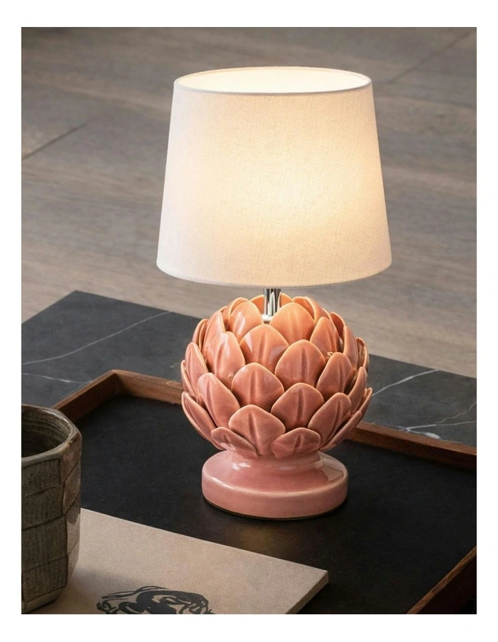 Tasha Artichoke Ceramic Table Lamp Set Of 2 Coral image 7
