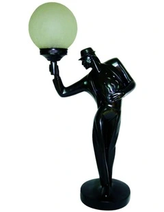 Dancer Art Deco Table Lamp Black