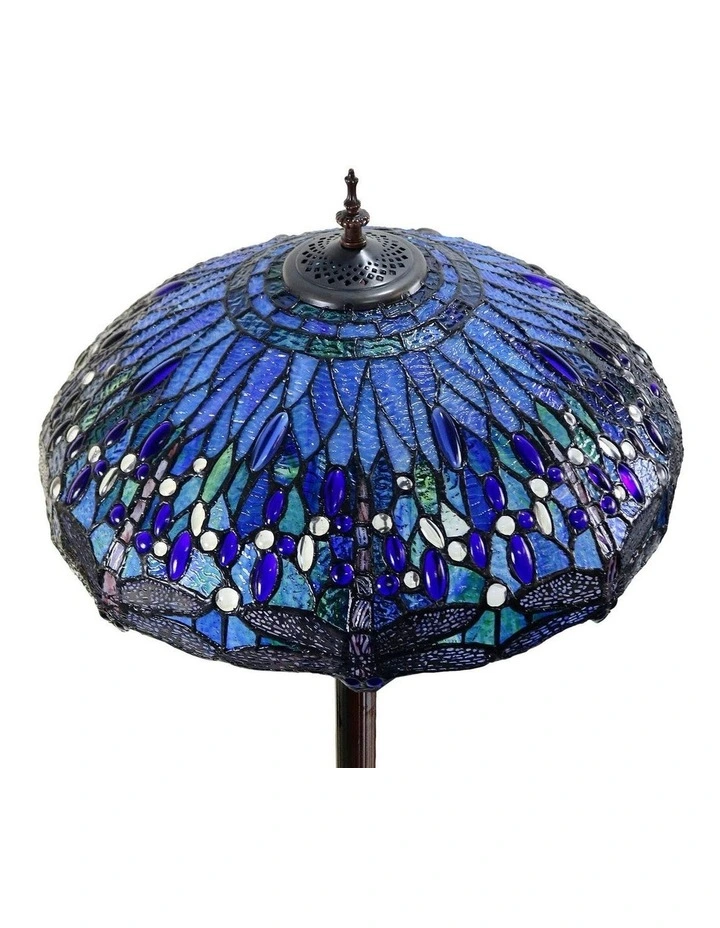 Dragonfly Tiffany Floor Lamp - Blue image 4