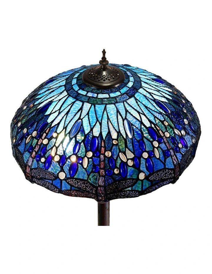 Dragonfly Tiffany Floor Lamp - Blue image 5