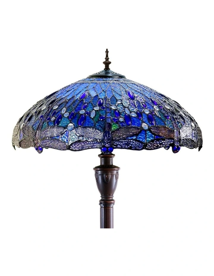 Dragonfly Tiffany Floor Lamp - Blue image 6
