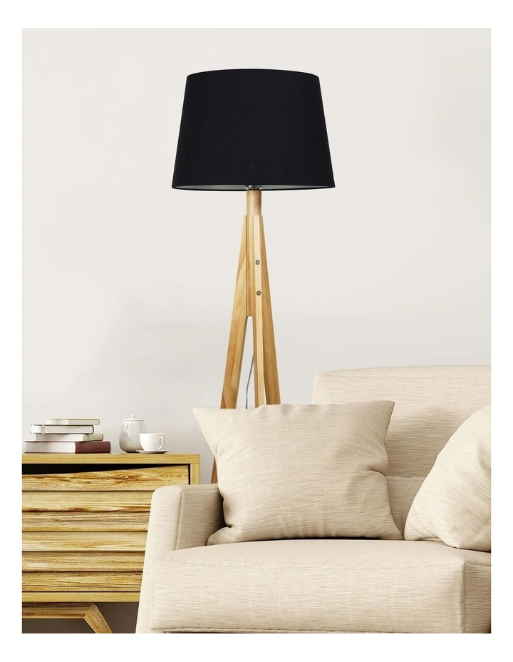 Stabb Timber Tripod Floor Lamp Base image 4