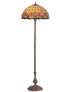 Red Tulip Floor Tiffany Floor Lamp Set