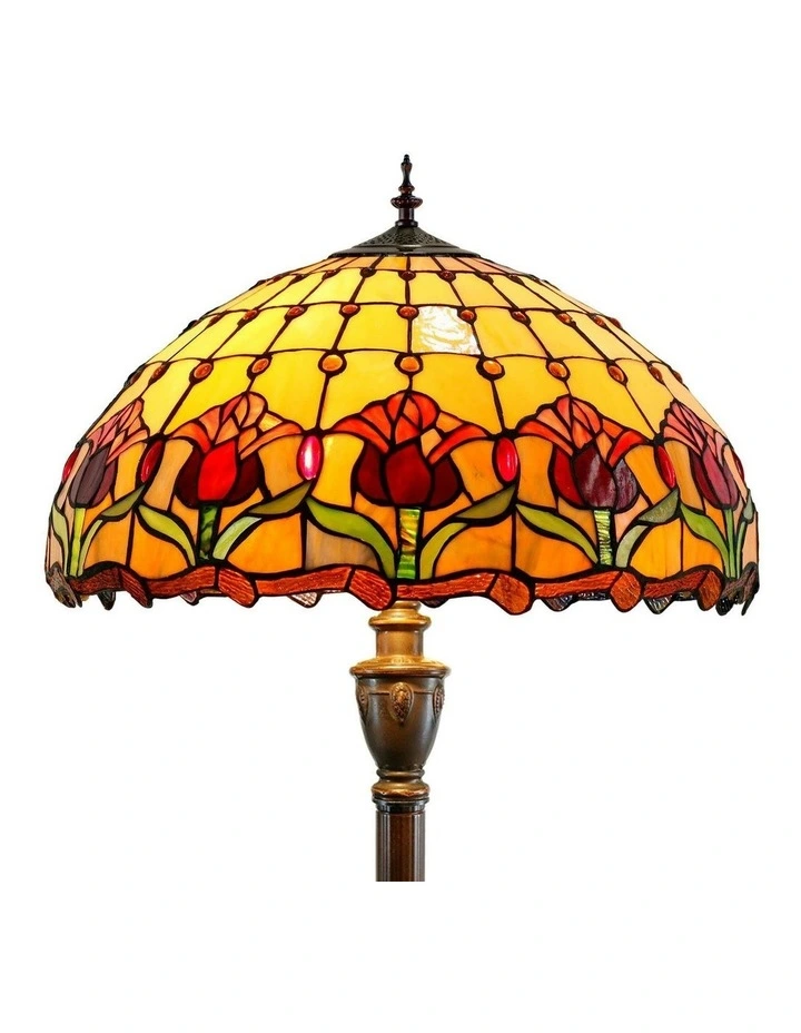Red Tulip Floor Tiffany Floor Lamp Set image 3