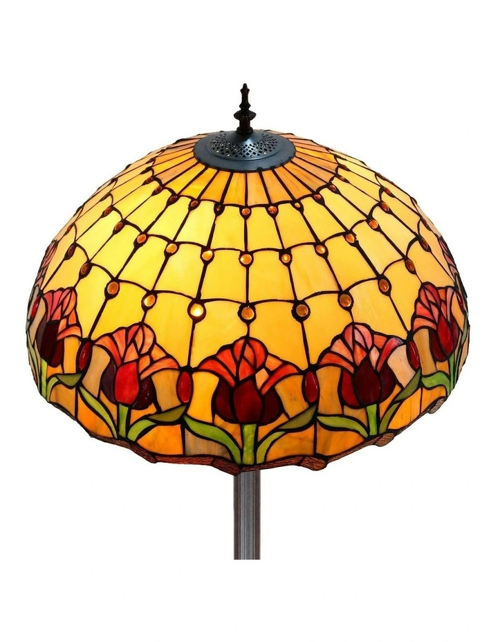 Red Tulip Floor Tiffany Floor Lamp Set image 5