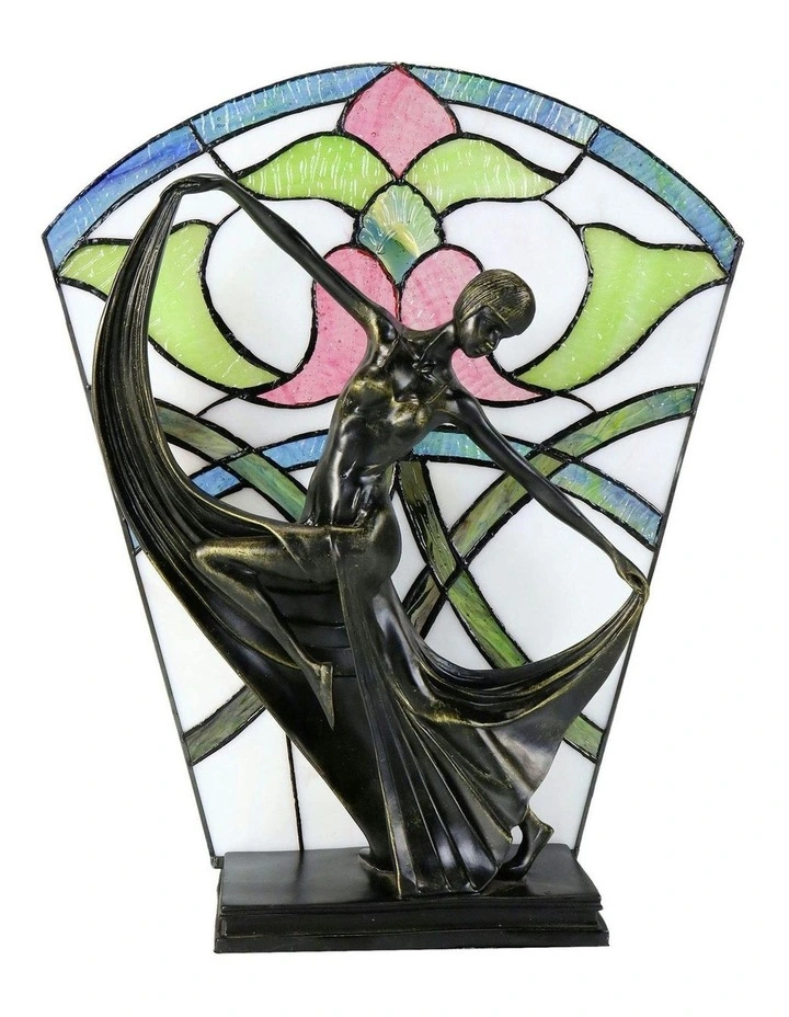 Leadlight Art Deco Table Lamp Floral image 3