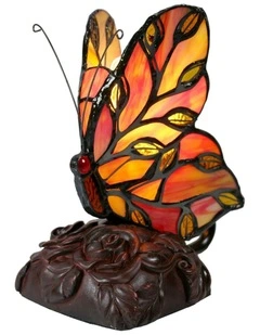 Butterfly Tiffany Table Lamp - Red