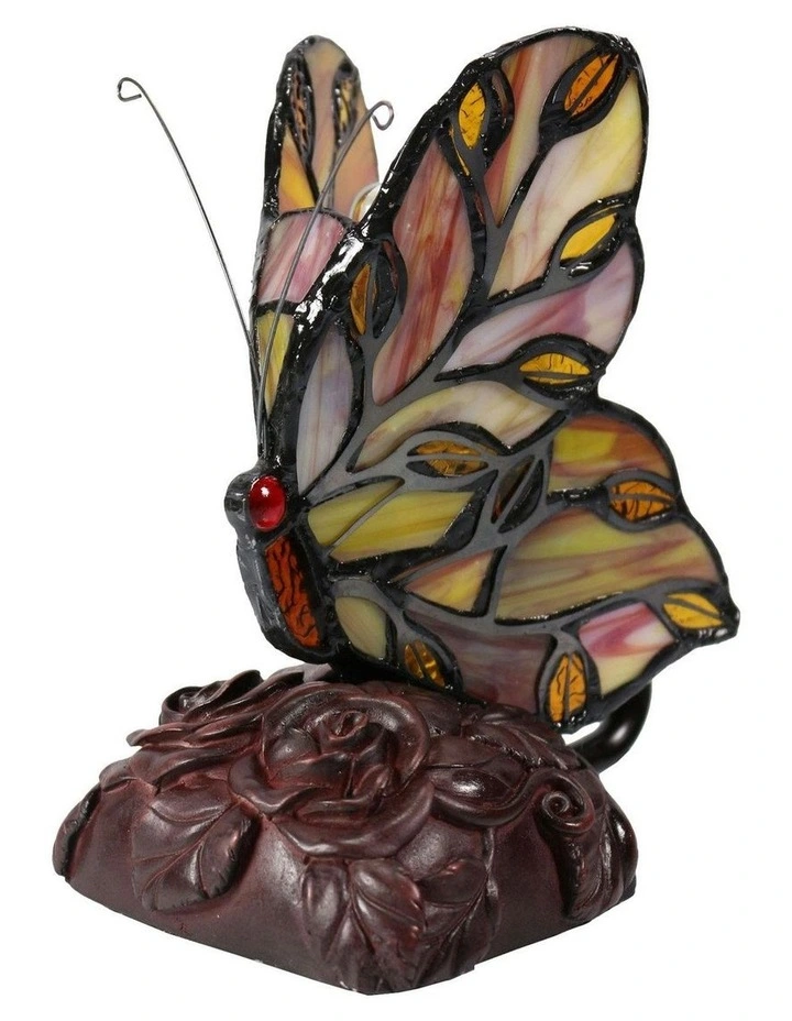 Butterfly Tiffany Table Lamp - Red image 2