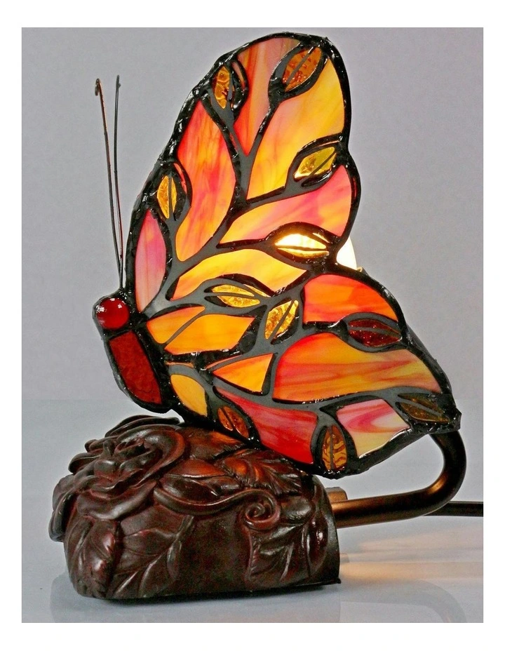 Butterfly Tiffany Table Lamp - Red image 3