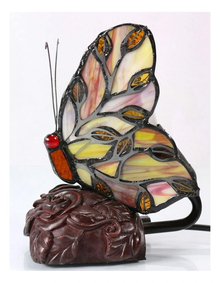Butterfly Tiffany Table Lamp - Red image 5