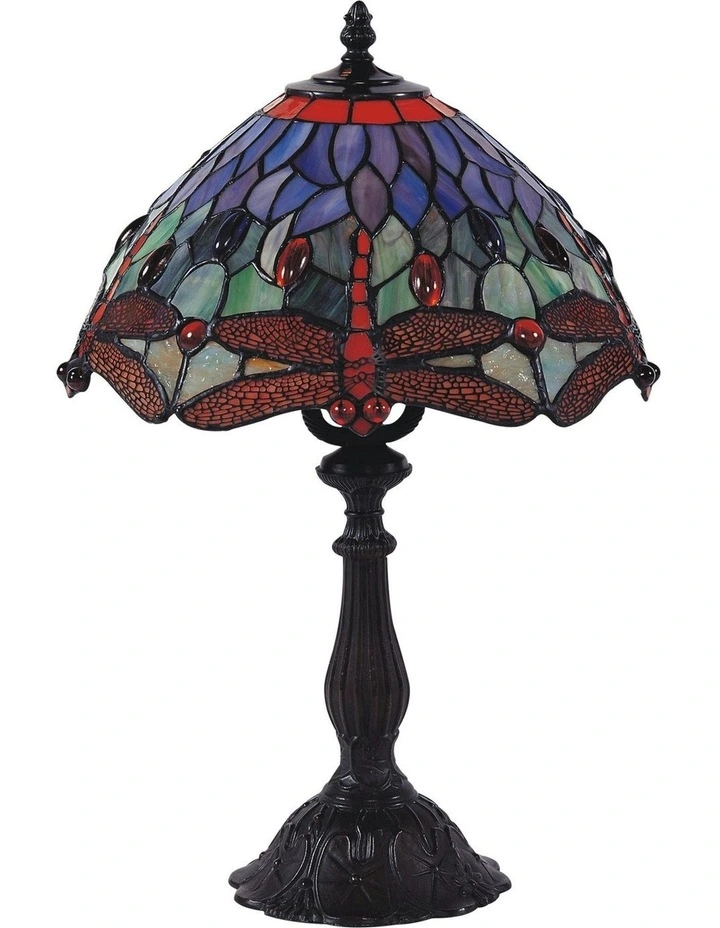 Dragonfly Tiffany Table Lamp - Red image 4