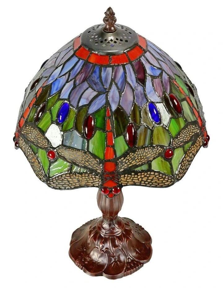 Dragonfly Tiffany Table Lamp - Red image 5