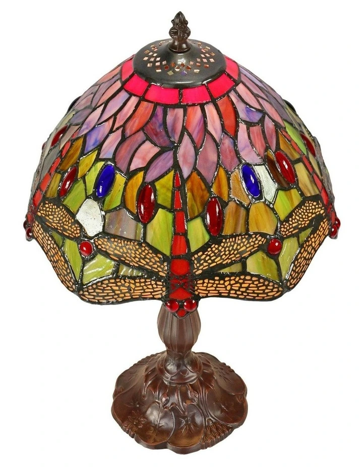 Dragonfly Tiffany Table Lamp - Red image 7