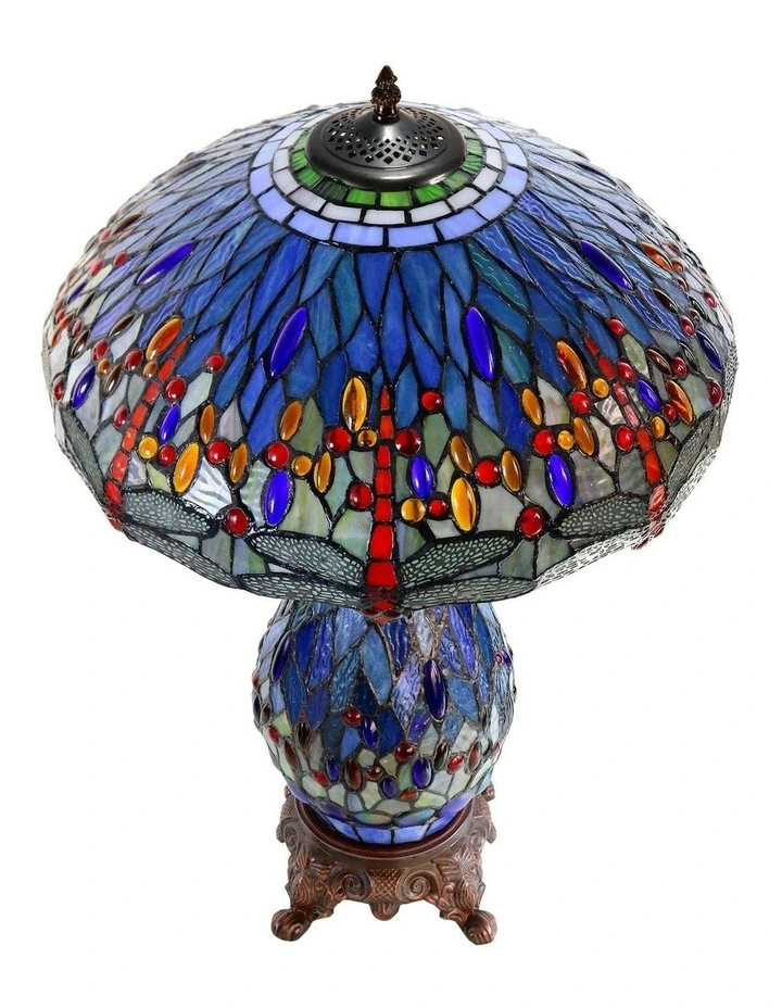 Dragonia Tiffany Table Lamp - Blue image 3