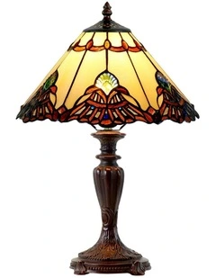 Benita Leadlight Tiffany Table Lamp - Beige