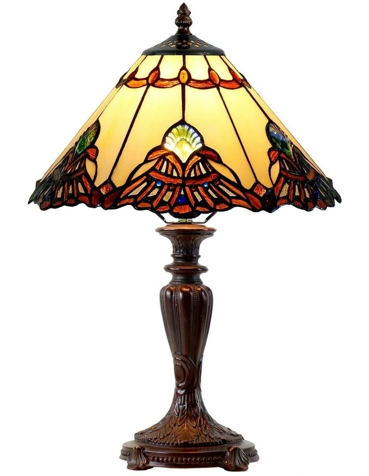 Benita Leadlight Tiffany Table Lamp - Beige image 1