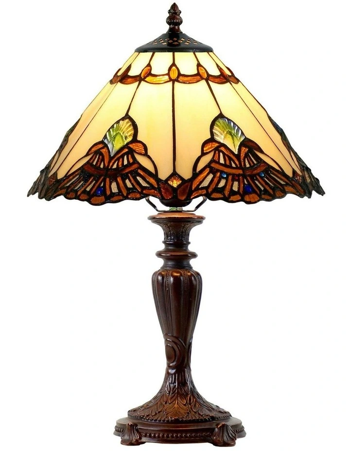 Benita Leadlight Tiffany Table Lamp - Beige image 2