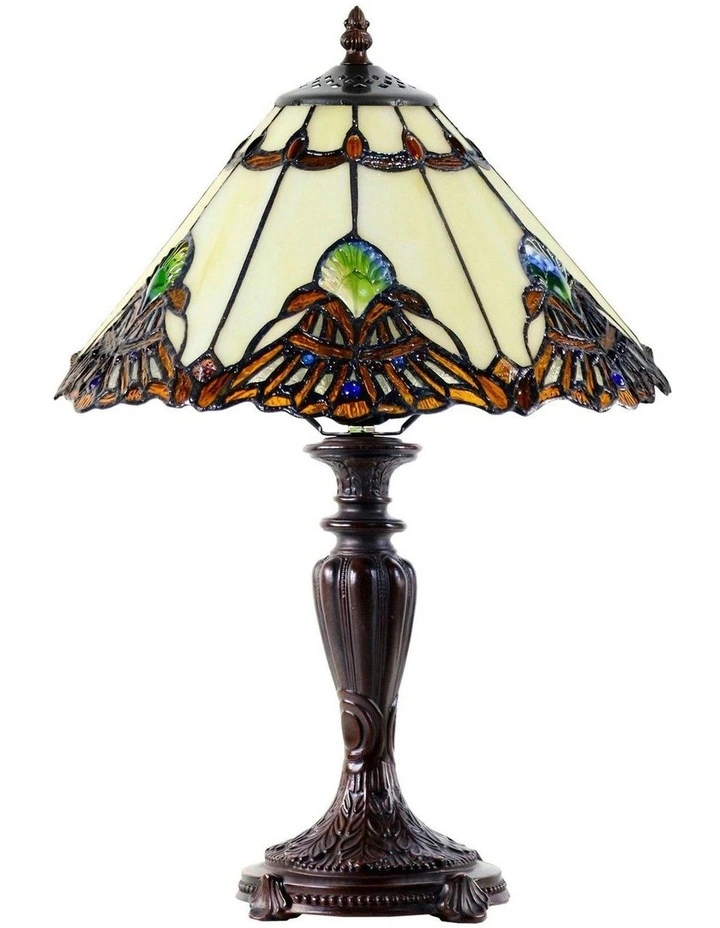 Benita Leadlight Tiffany Table Lamp - Beige image 3