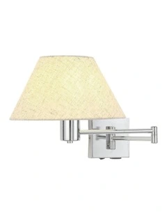 Elspet Swing Arm Wall Lamp With Charging Ports Chrome