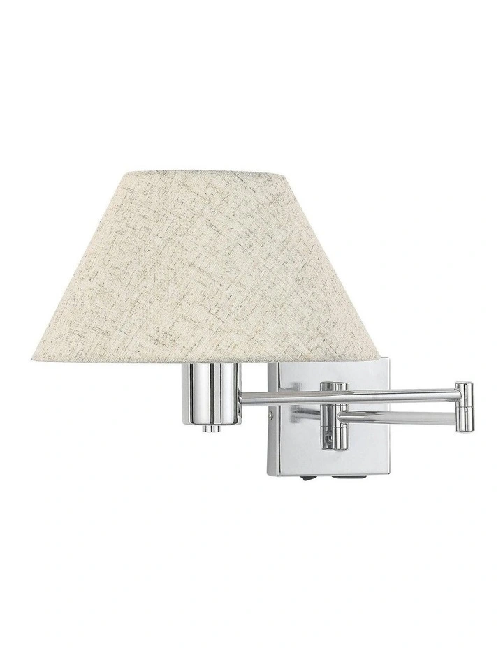 Elspet Swing Arm Wall Lamp With Charging Ports Chrome image 2