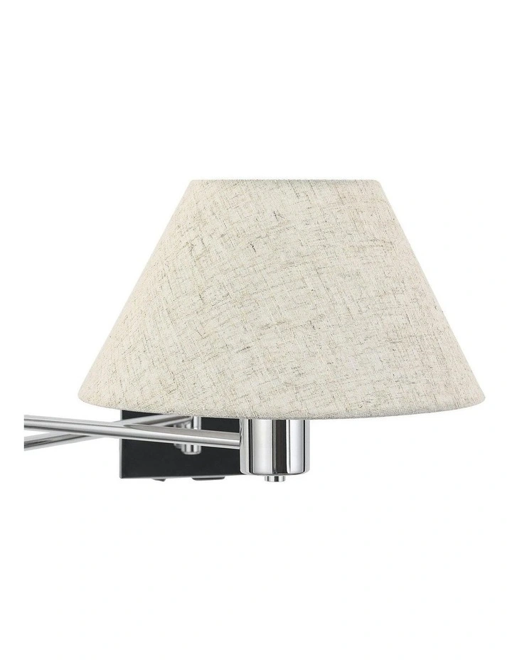 Elspet Swing Arm Wall Lamp With Charging Ports Chrome image 3
