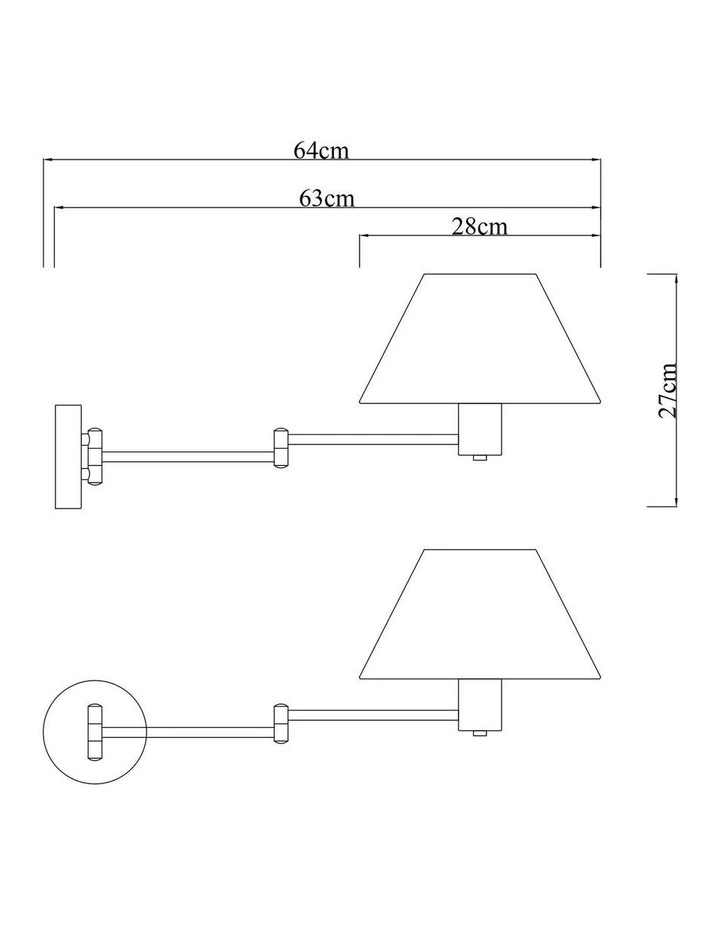 Elspet Swing Arm Wall Lamp With Charging Ports Chrome image 4