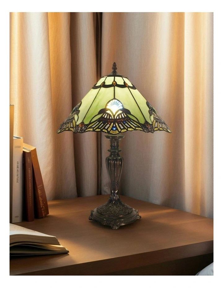 Benita Leadlight Tiffany Table Lamp - Jade image 2