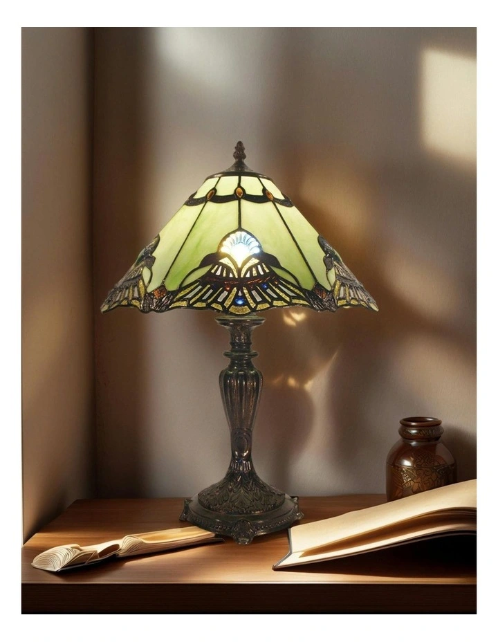Benita Leadlight Tiffany Table Lamp - Jade image 3