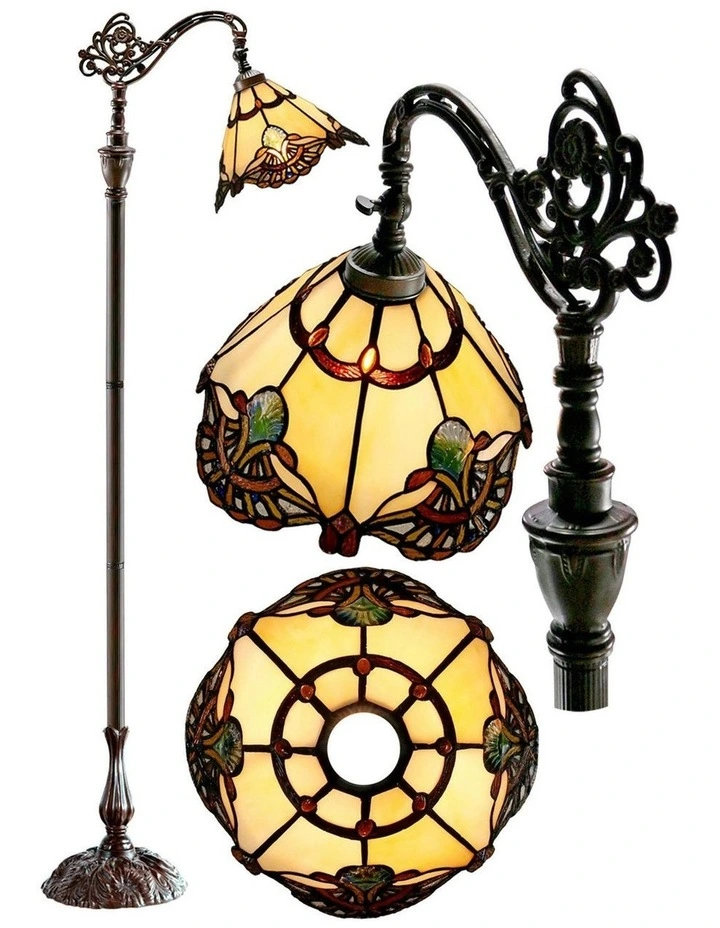 Benita Edwardian Tiffany Floor Lamp Beige image 3