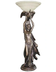 Lady with Bird Art Deco Table Lamp