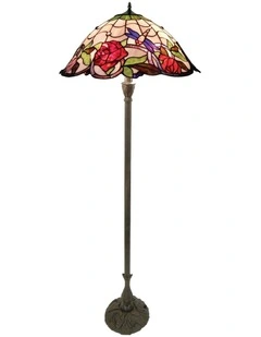 Rose and Dragonfly Tiffany Floor Lamp