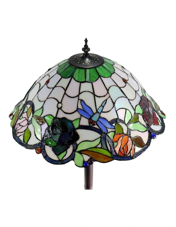 Rose and Dragonfly Tiffany Floor Lamp image 2