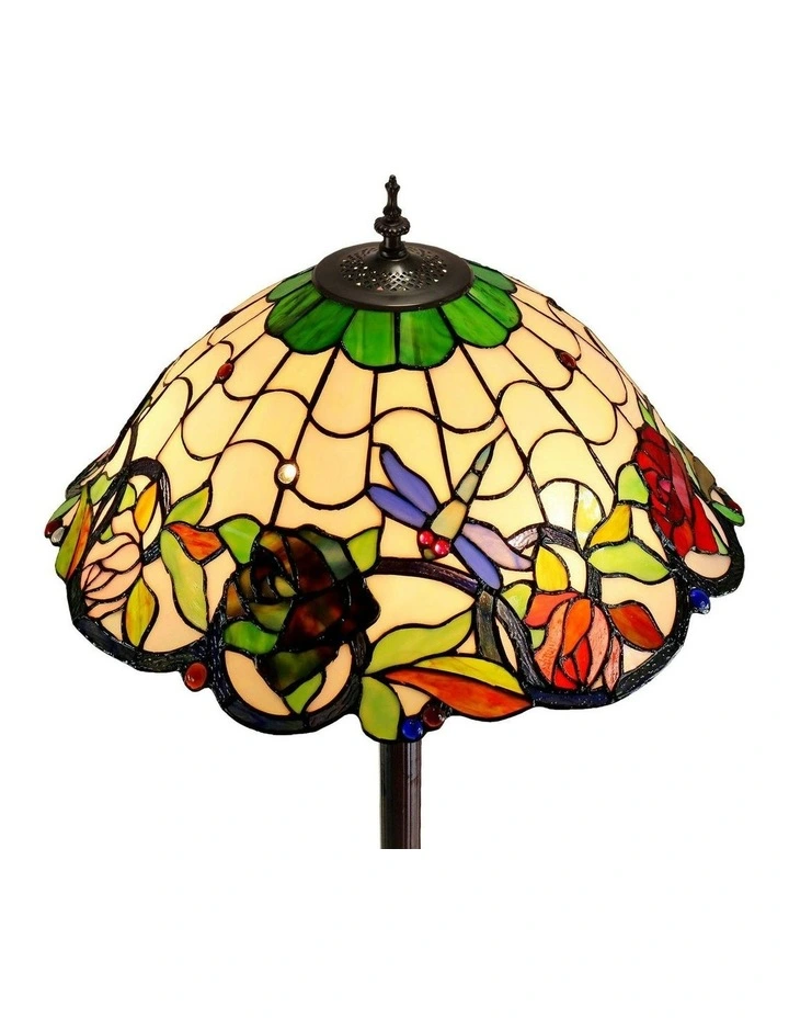 Rose and Dragonfly Tiffany Floor Lamp image 3