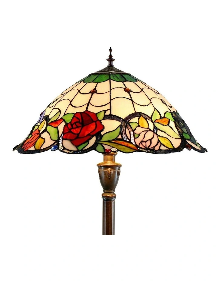 Rose and Dragonfly Tiffany Floor Lamp image 4
