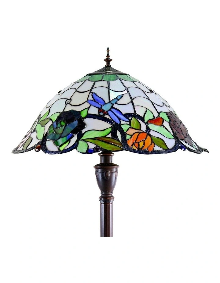 Rose and Dragonfly Tiffany Floor Lamp image 5