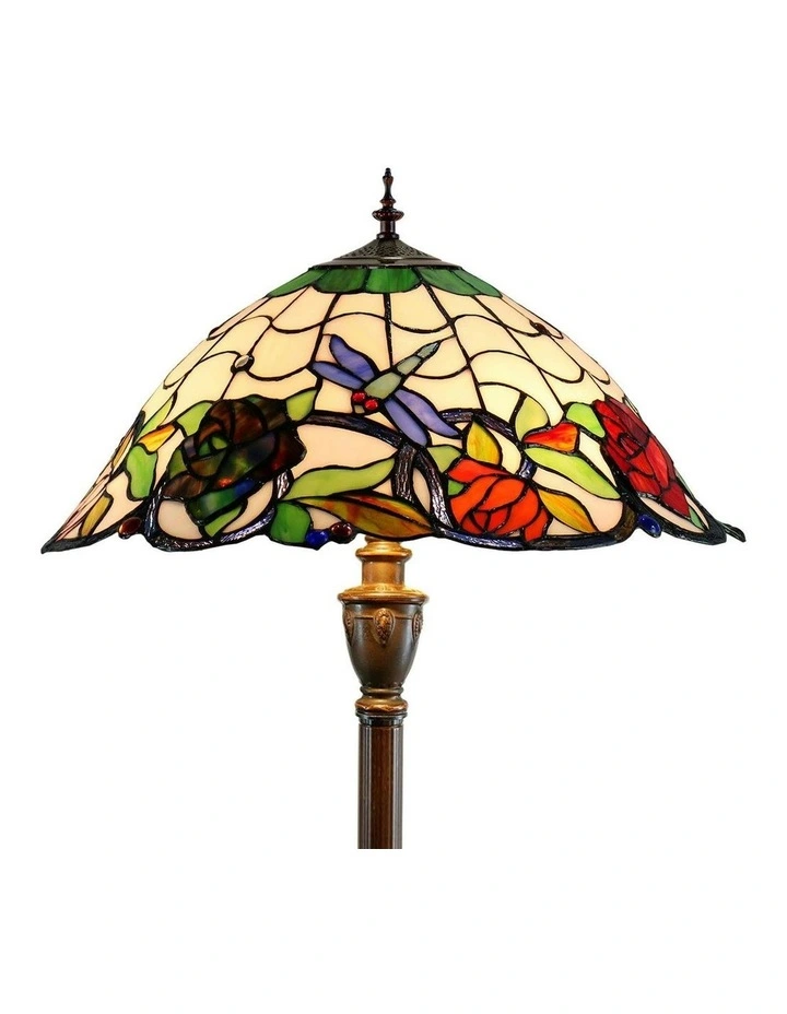 Rose and Dragonfly Tiffany Floor Lamp image 6
