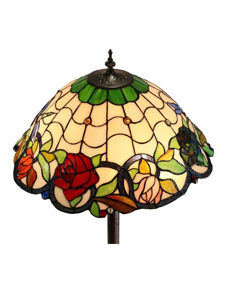 Rose and Dragonfly Tiffany Floor Lamp image 7