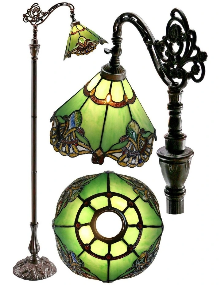 Benita Edwardian Tiffany Floor Lamp Jade image 3