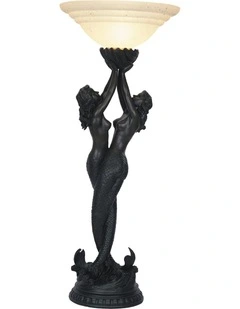 Twin Mermaid Art Deco Table Lamp